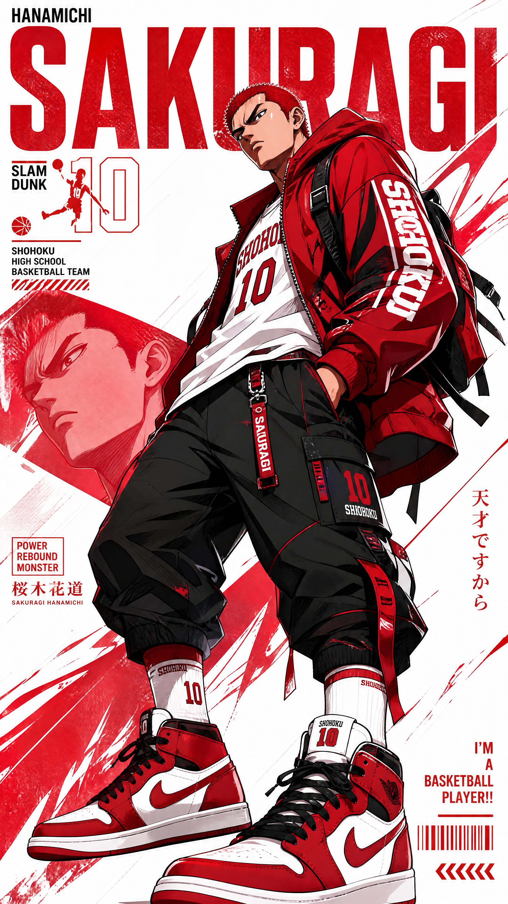 Hanamichi Sakuragi Streetwear Poster