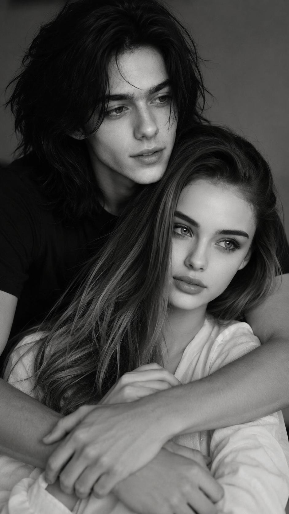 Fine-Art Black-and-White Couple Portrait