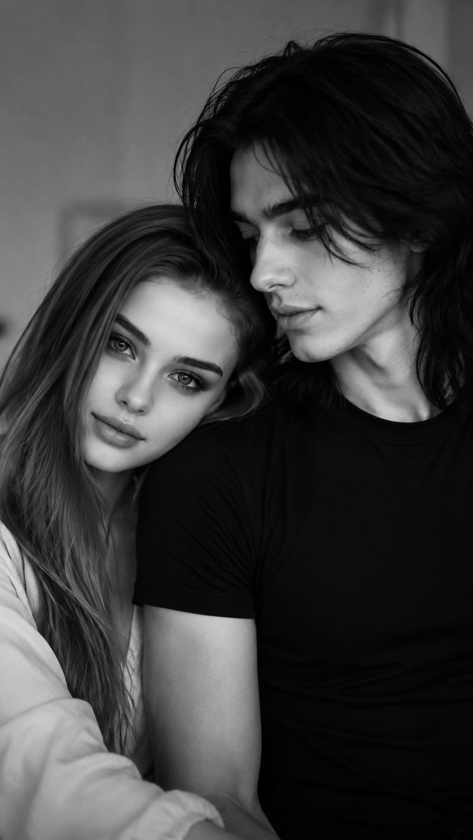Fine-Art Black-and-White Couple Portrait