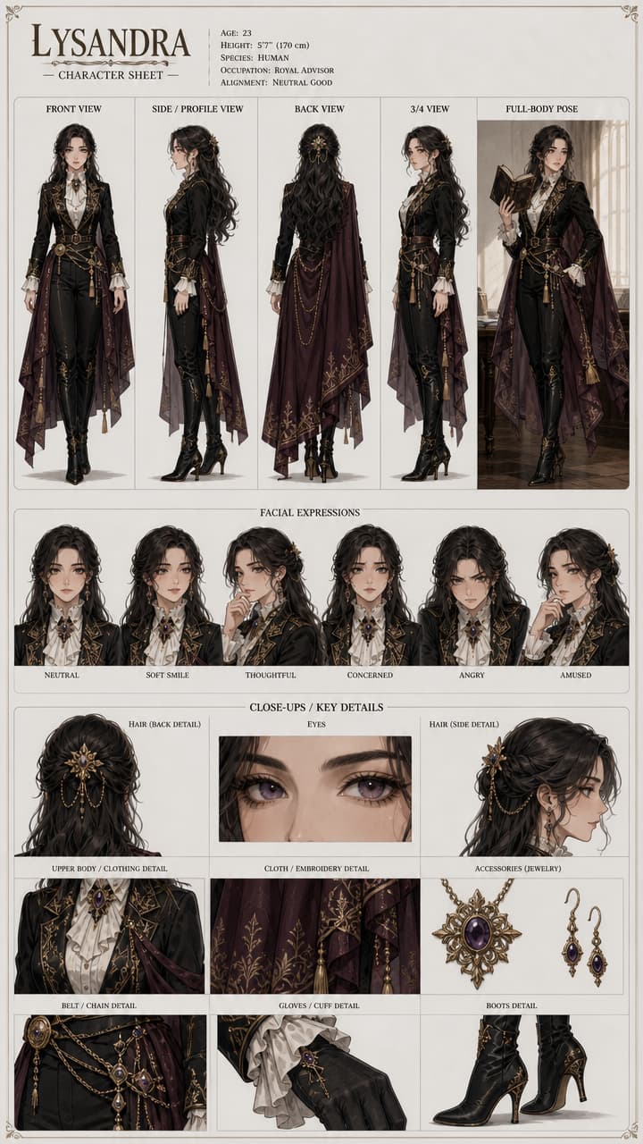 Detailed Character Design Sheet