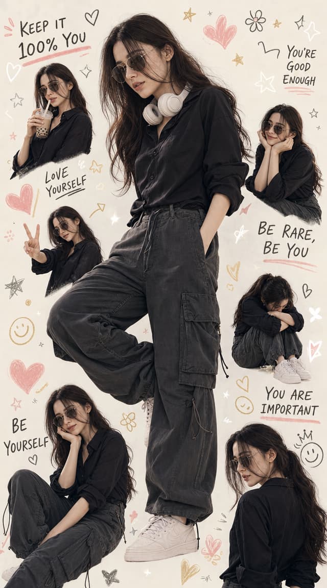 Trendy Korean Puzzle Poster of Confident Woman