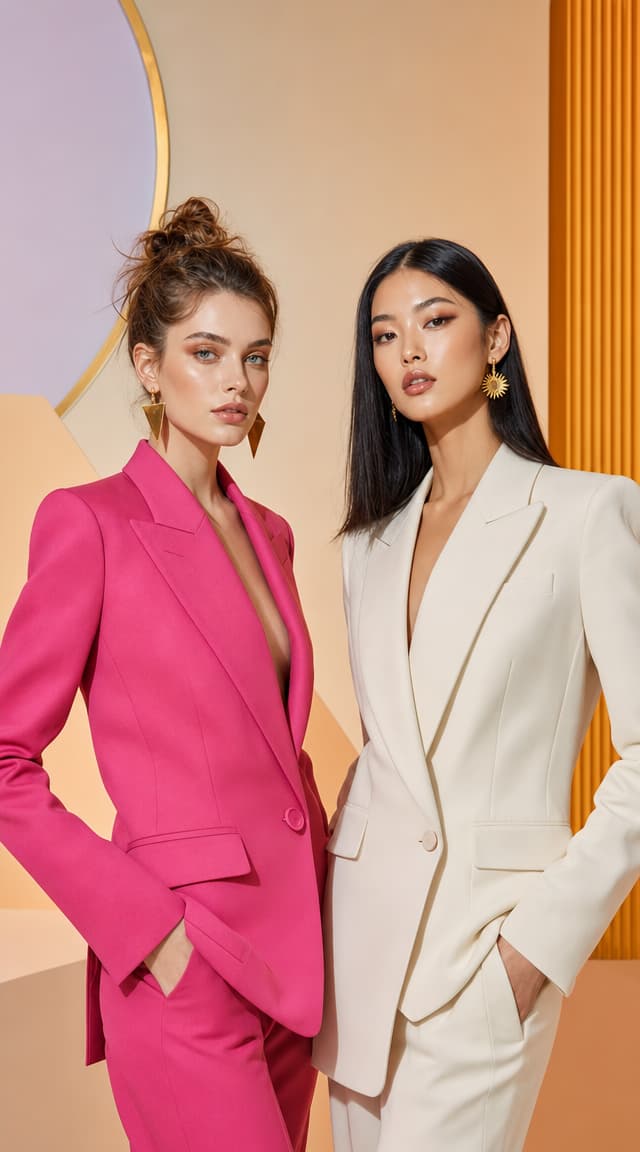 High-fashion editorial, two models