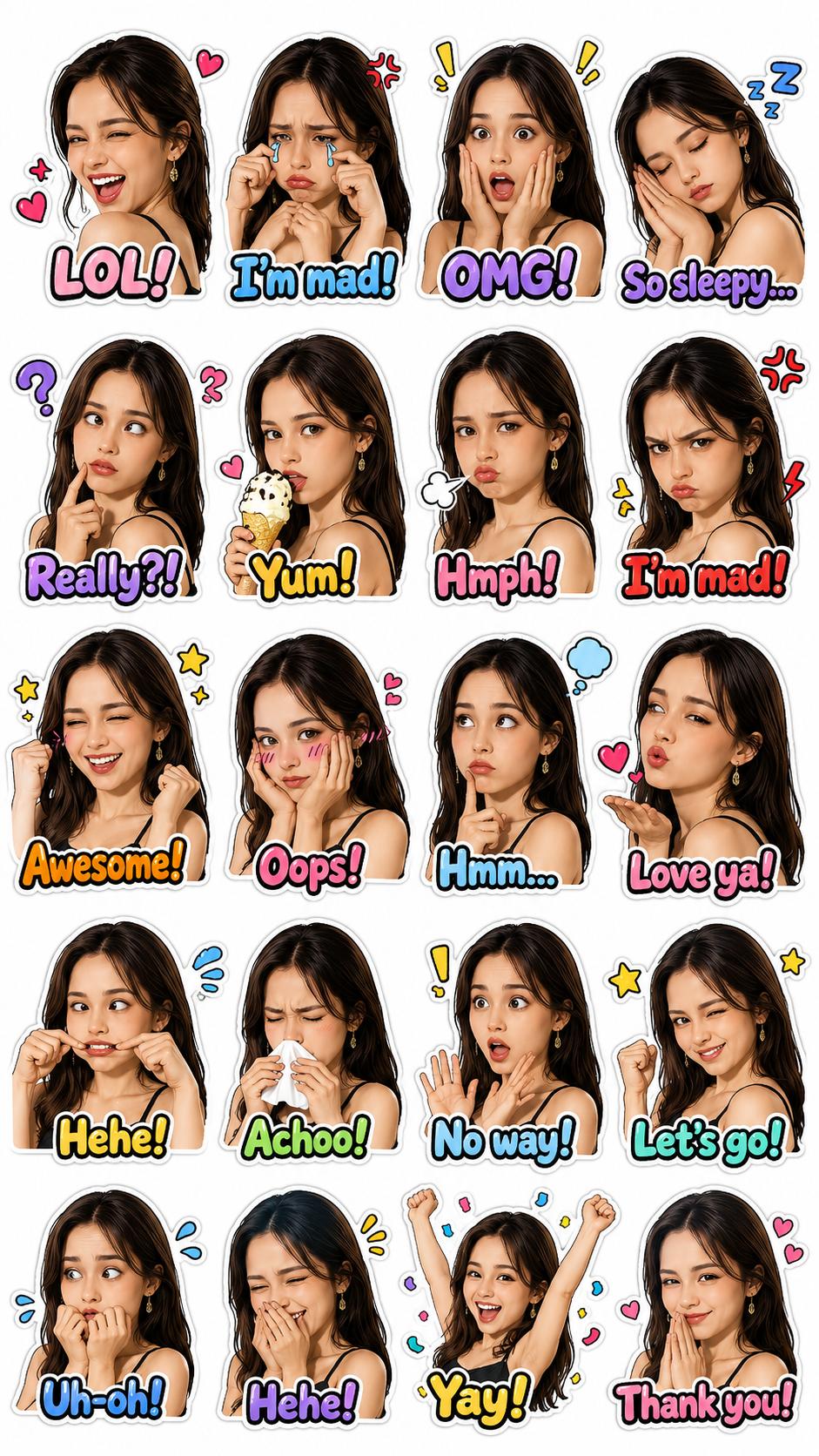 Personalized Adorable Gista-style Stickers