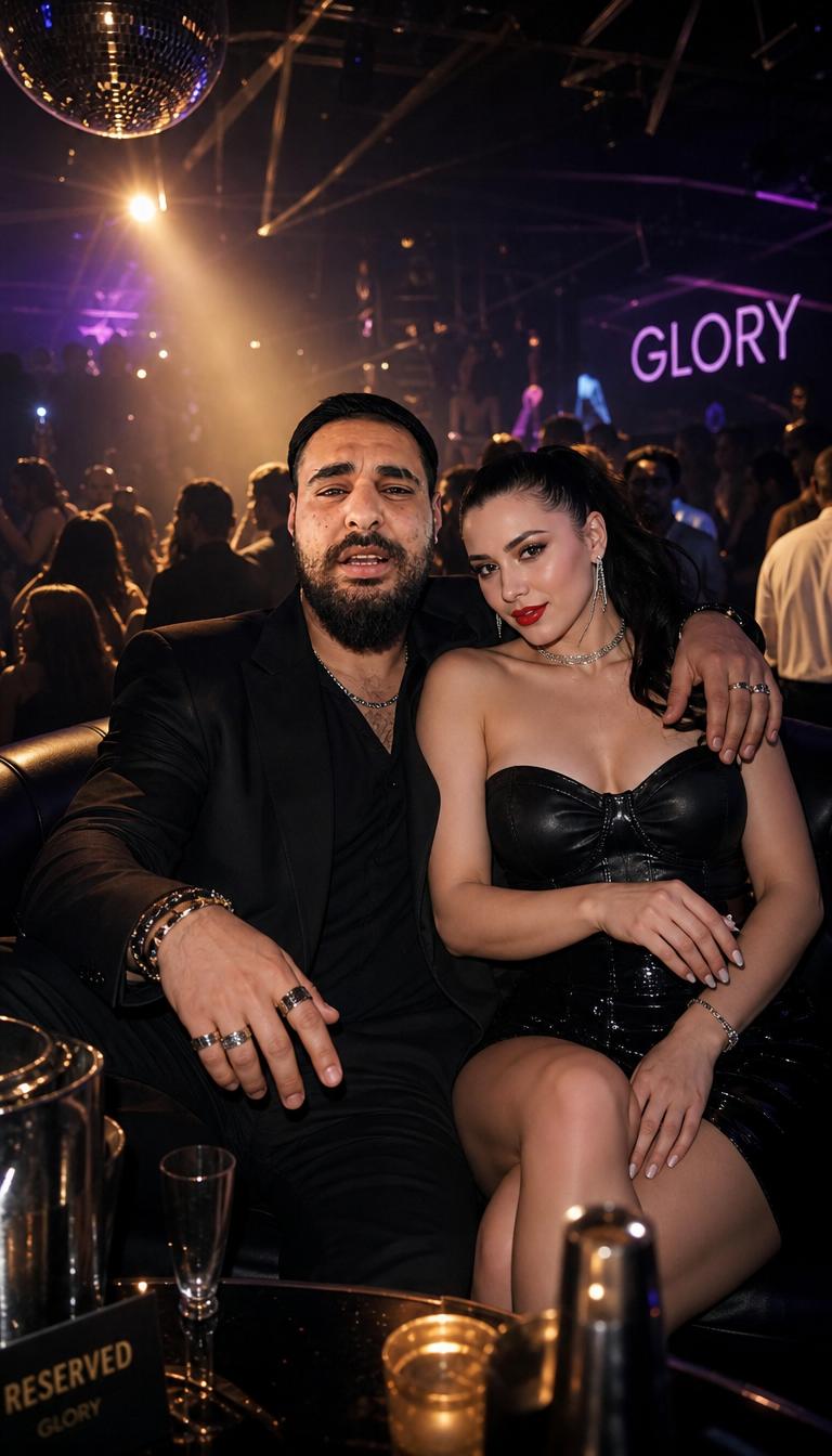 Glamorous Couple at Nightclub Party