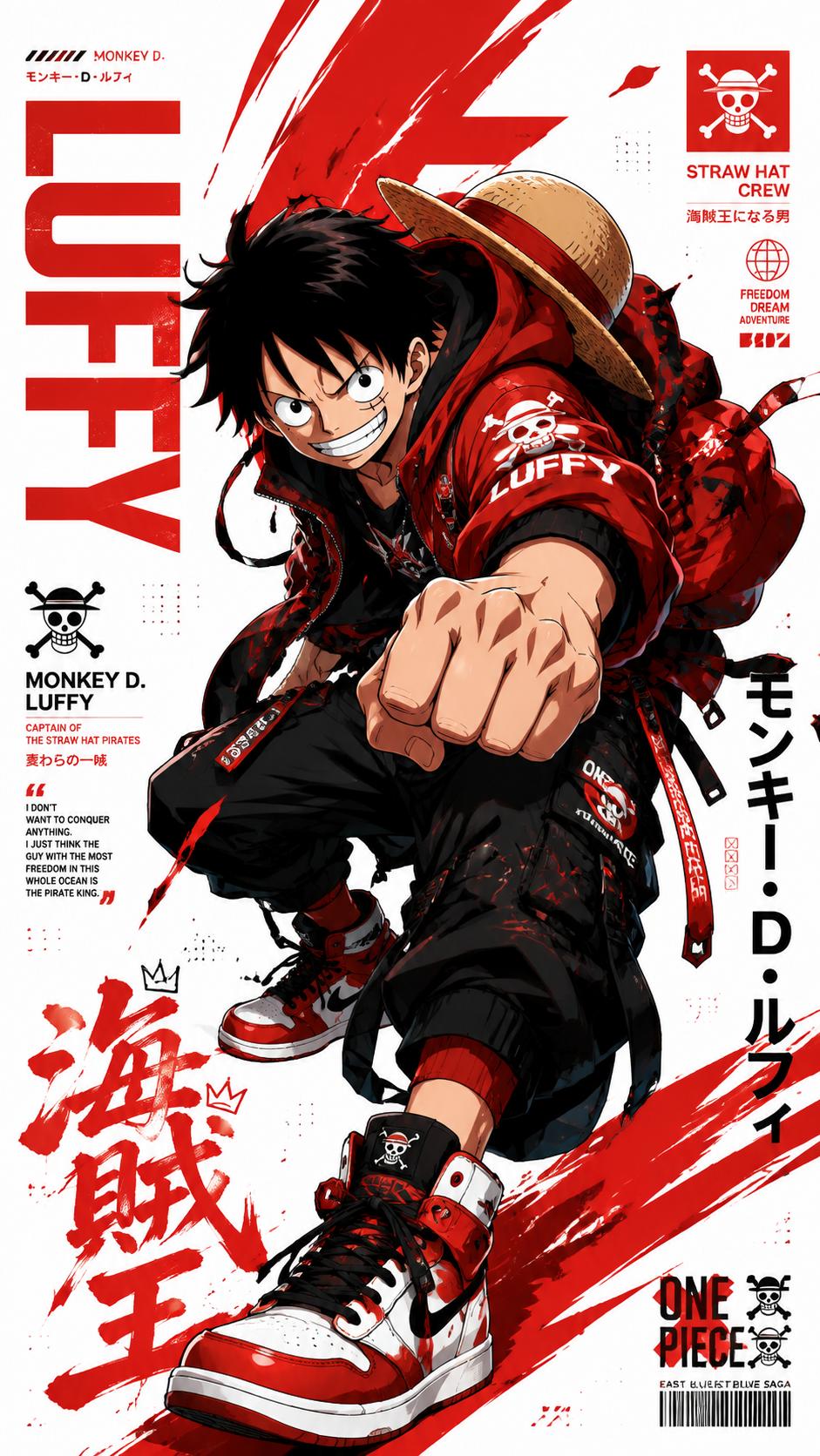 Modern Streetwear Luffy Poster